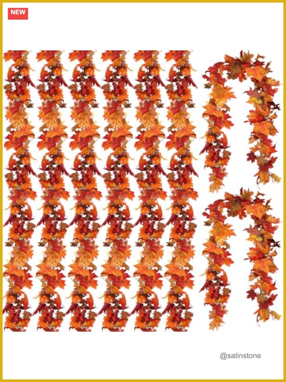 Artificial Fall Maple Leaf Garland Set 47.2Ft Thanksgiving Decor